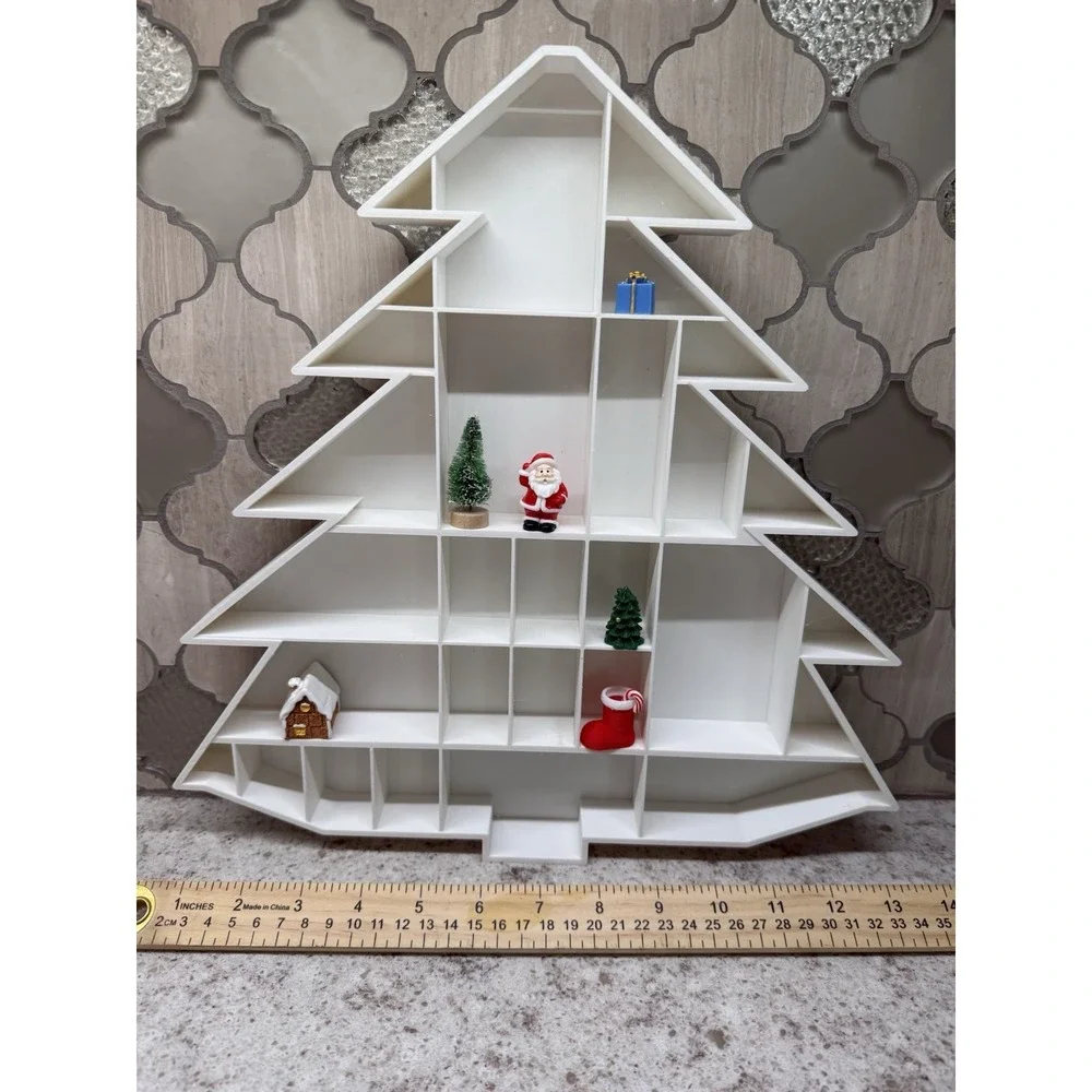 Christmas Tree‎ Minis Trinket Shelf 3D Printed Miniatures Dollhouse White